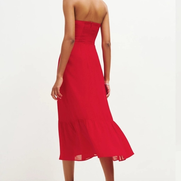 Strapless Red Reformation Dress - Picture 3 of 4